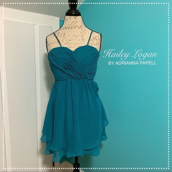 Hailey Logan by Adrianna Papell Teal Dress - Picture 1 of 8
